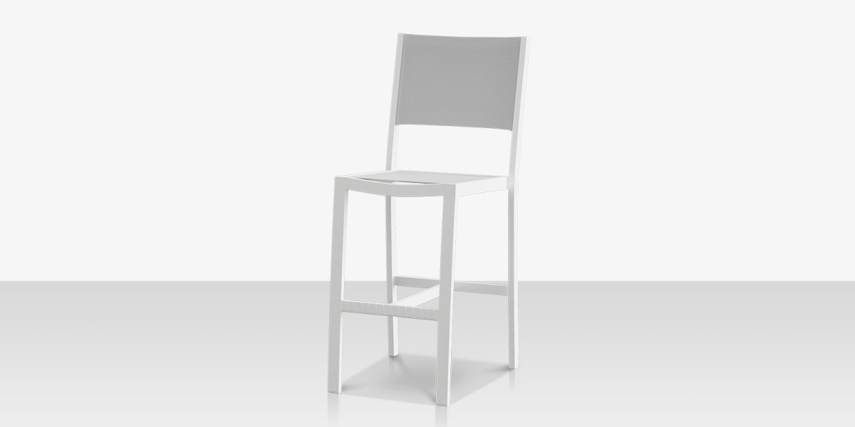 SF-3001-172-TXW-CGR Bar Side Chair, Texture White & Cloud Gray Sling