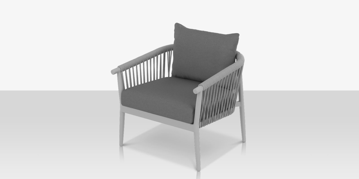 SF-1035-101-KES-SLV Club Chair, Kessler Silver Frame & Silver Rope