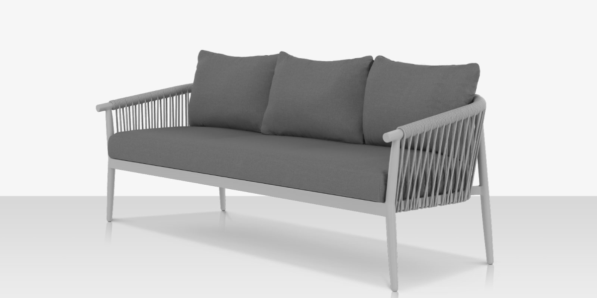 SF-1035-103-KES-SLV Sofa, Kessler Silver Frame & Silver Rope