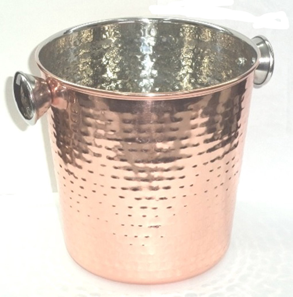 Picture of Starcrafts 72162 Stainless Steel Champagne Bucket, Hammered Copper Plated
