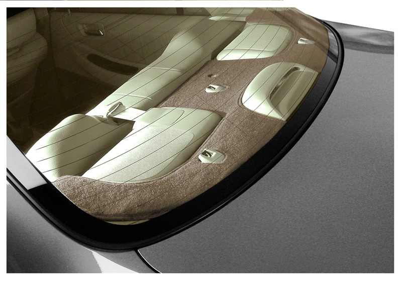 CRDP5TT763 Custom Tailored Rear Deck Covers for 2003-2008 Toyota Corolla, Poly Carpet Tan