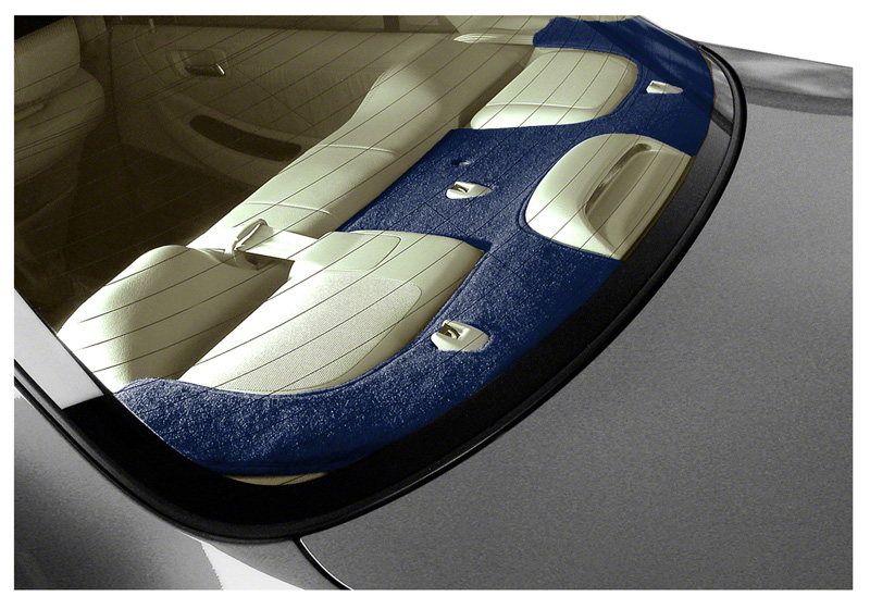 CRDP8FD717 Custom Tailored Rear Deck Covers for 1986-1988 Ford Thunderbird, Poly Carpet Dark Blue