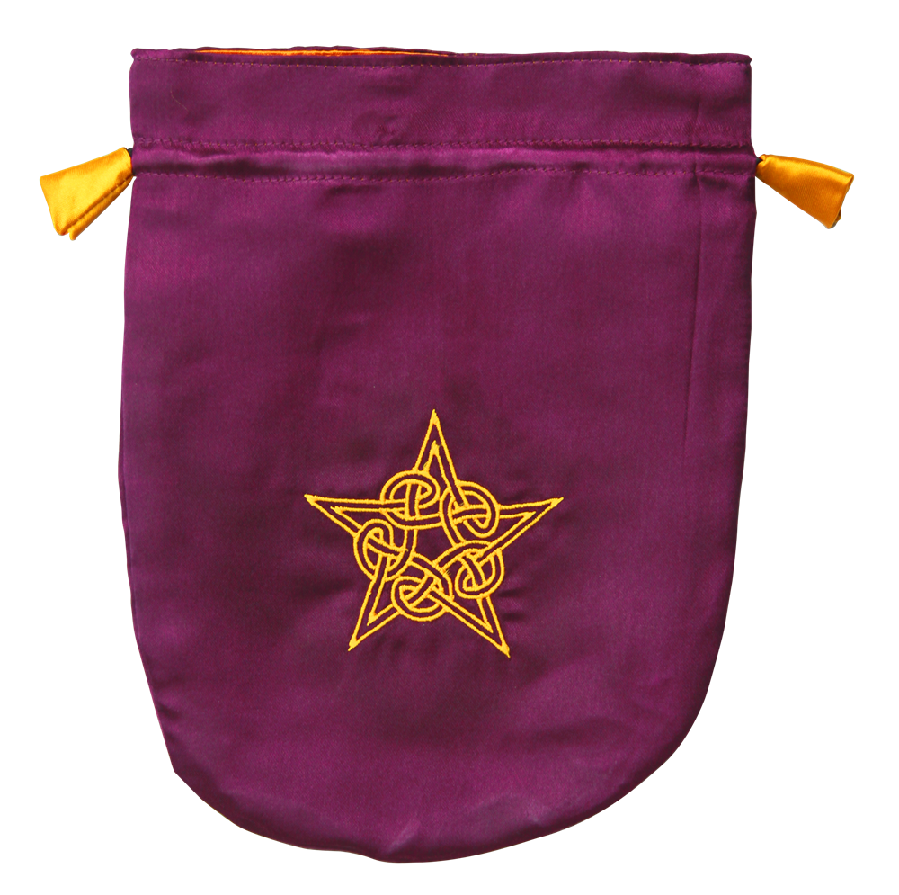 STB08 Purple Satin Celtic Pentagram Tarot Bag