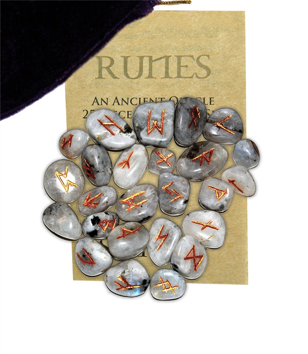 RSMOON Rainbow Moonstone Gemstone Runes