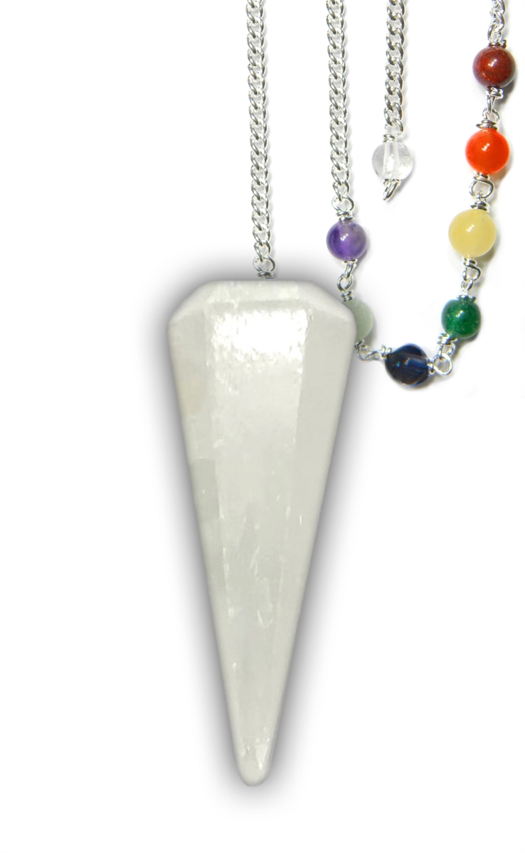 DPCSEL Selenite Chakra Pendulum