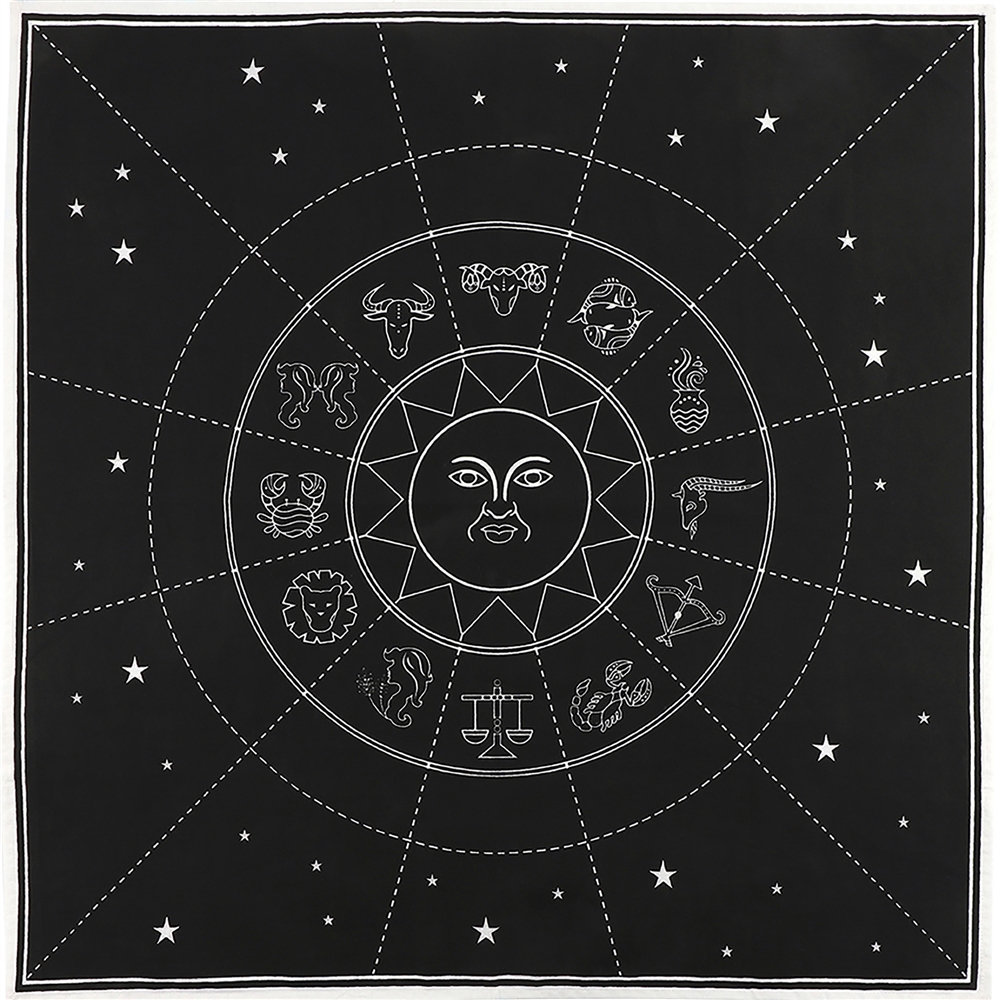 AC779 Zodiac Crystal Grid Altar Cloth