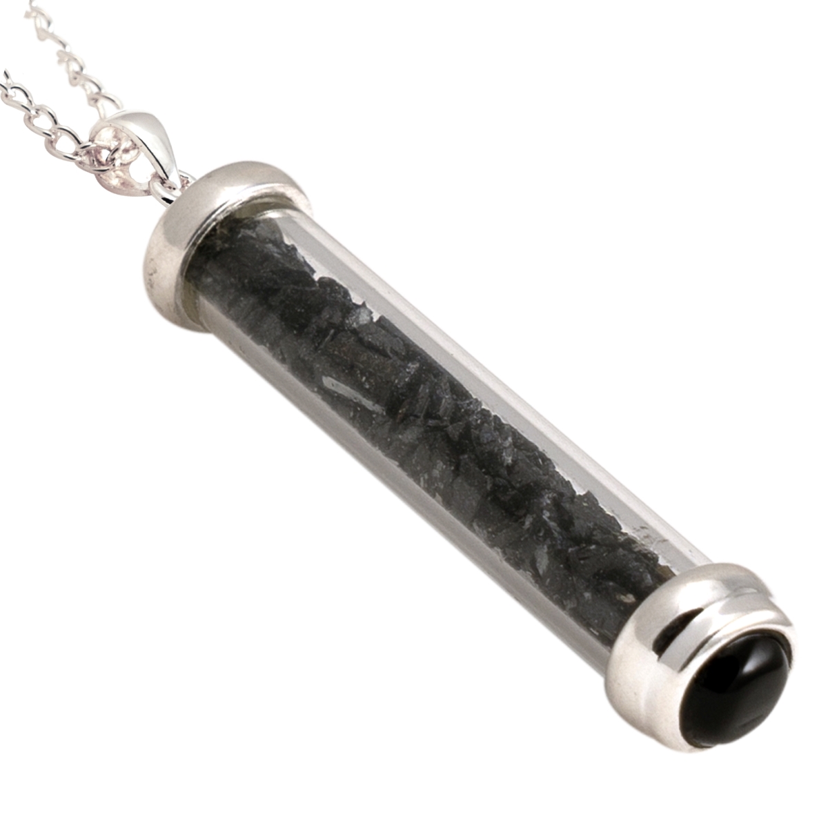 Black Tourmaline Gem Power Vial Pendant for Protection
