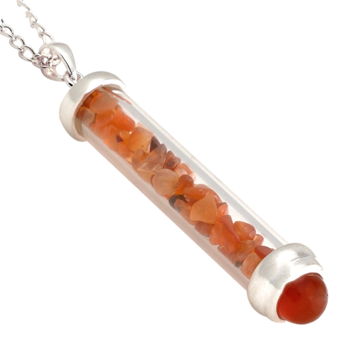 Carnelian Gem Power Vial Pendant for Creativity