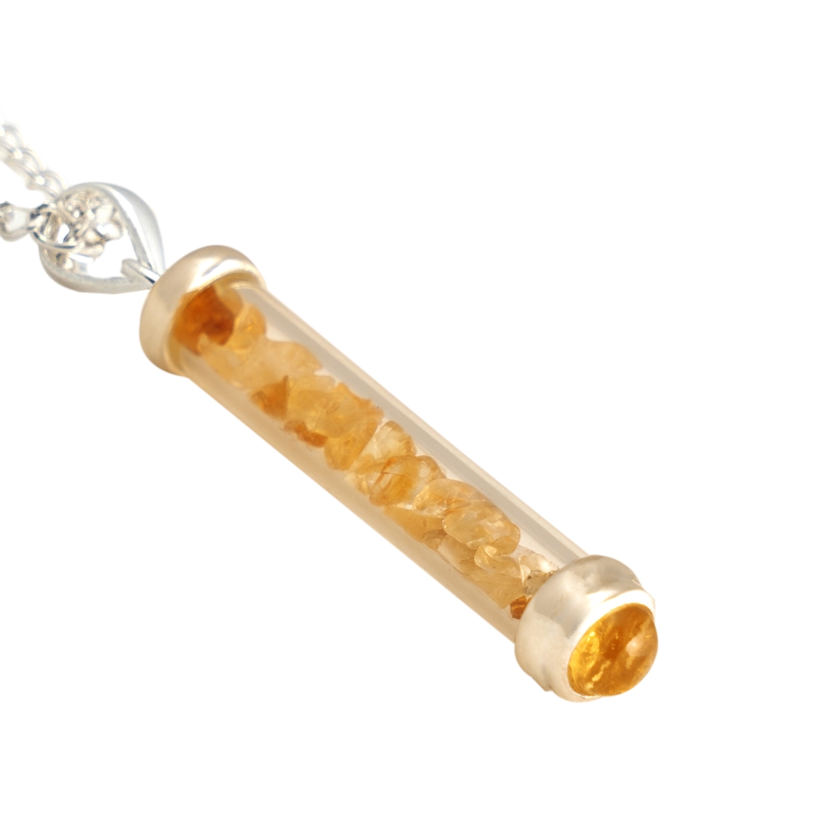 GP07 Citrine Gem Power Vial Pendant for Abundance