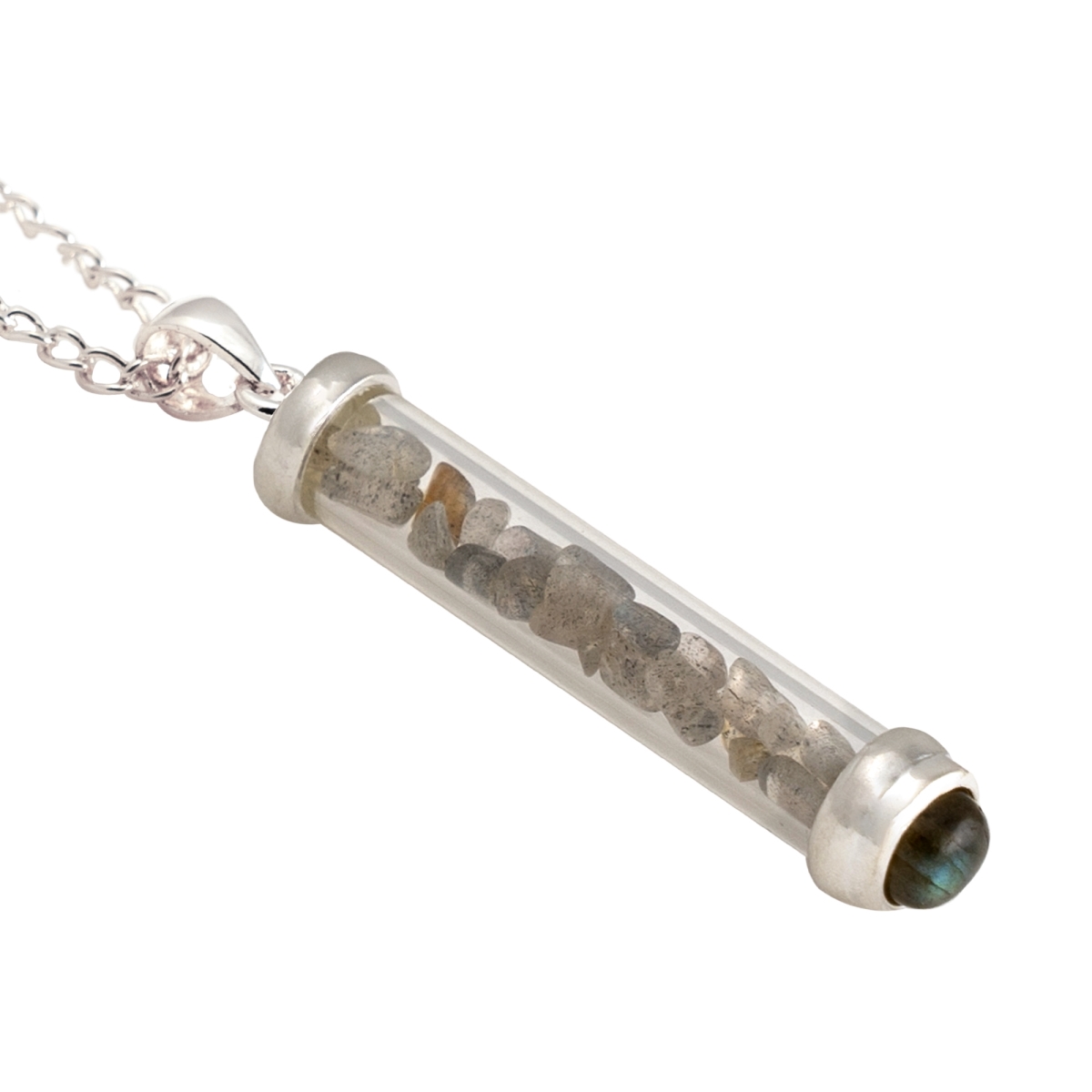 GP12 Labradorite Gem Power Vial Pendant for Calm