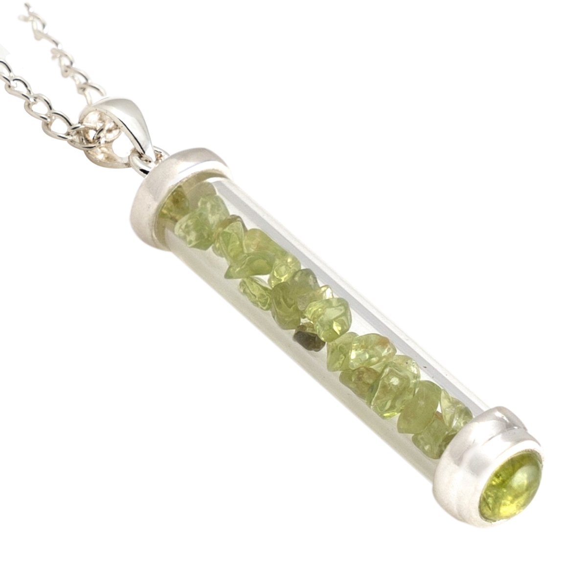Peridot Gem Power Vial Pendant for Transformation
