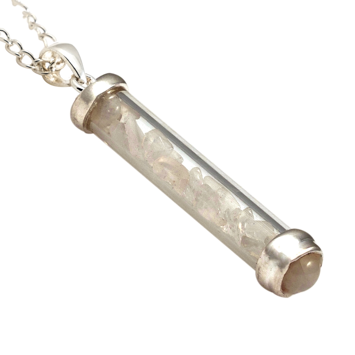 GP16 Rainbow Moonstone Gem Power Vial Pendant for Intuition