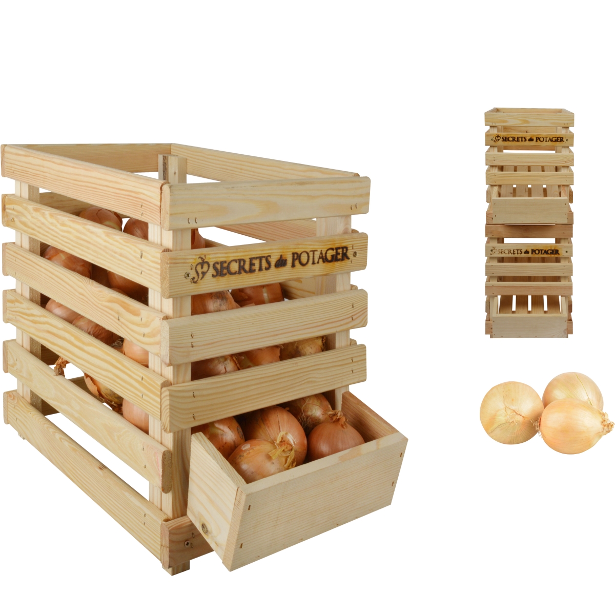 Picture of Esschert Design USA C2081 Wood Onion Crate