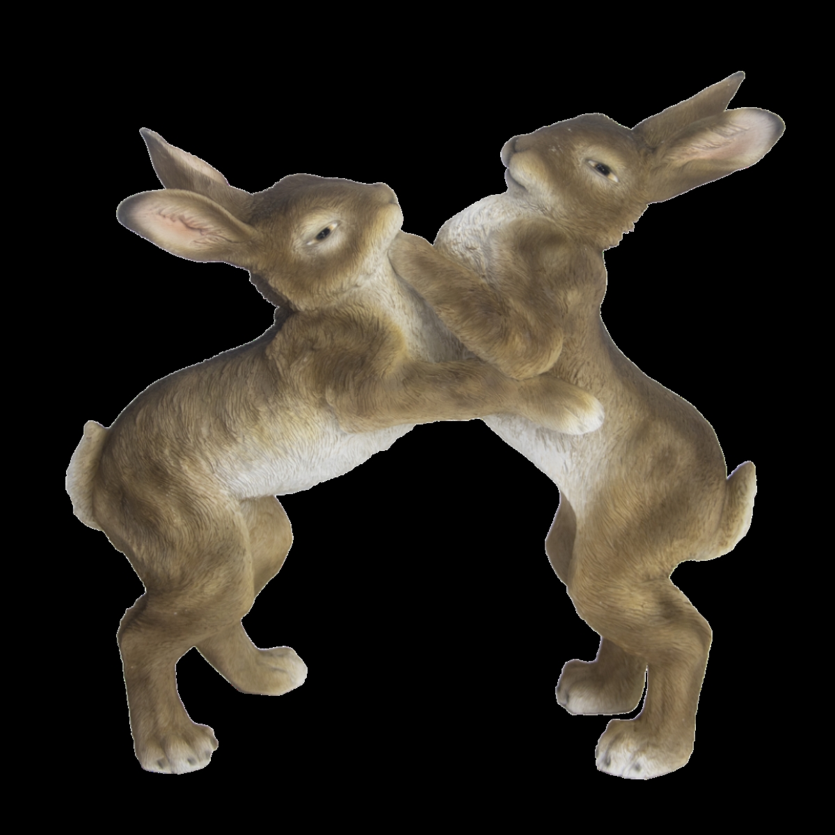 Picture of Esschert Design 37000296 11.3 x 30.2 x 28.3 cm Ployresin Boxing Hares Figurines