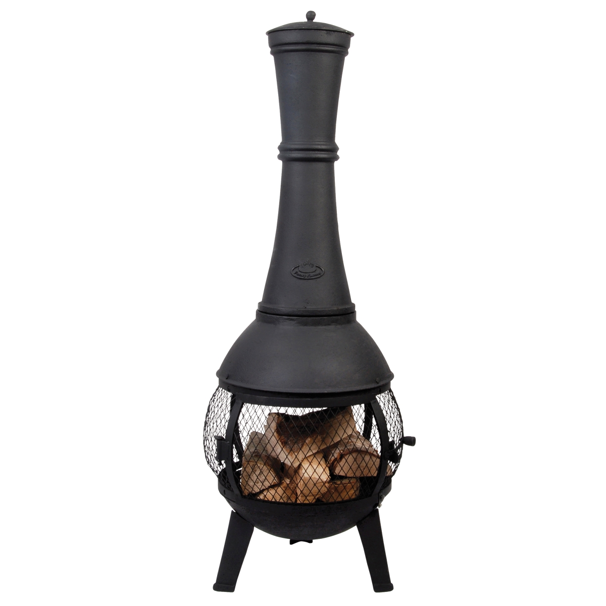 Cast Iron Terrace Heater with Mesh Surround, Black