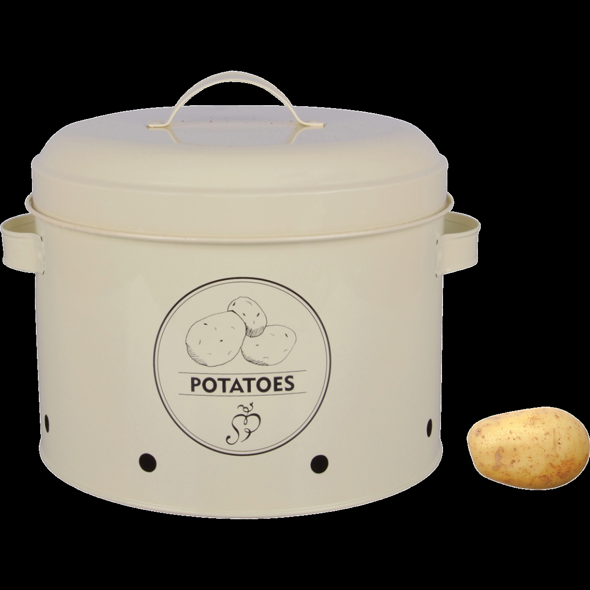 Potato Storage Tin, Carbon Steel