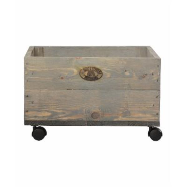 Planter on Wheels, Brown - Wood - Small