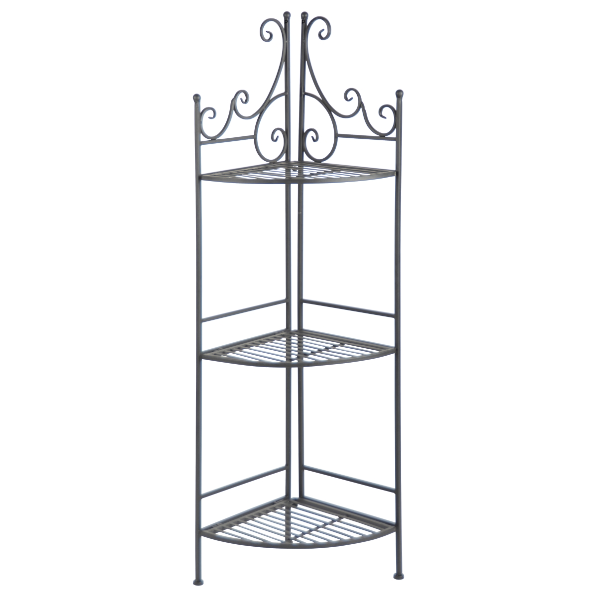 Iron Quarter Folding Etagere Shelf, Black