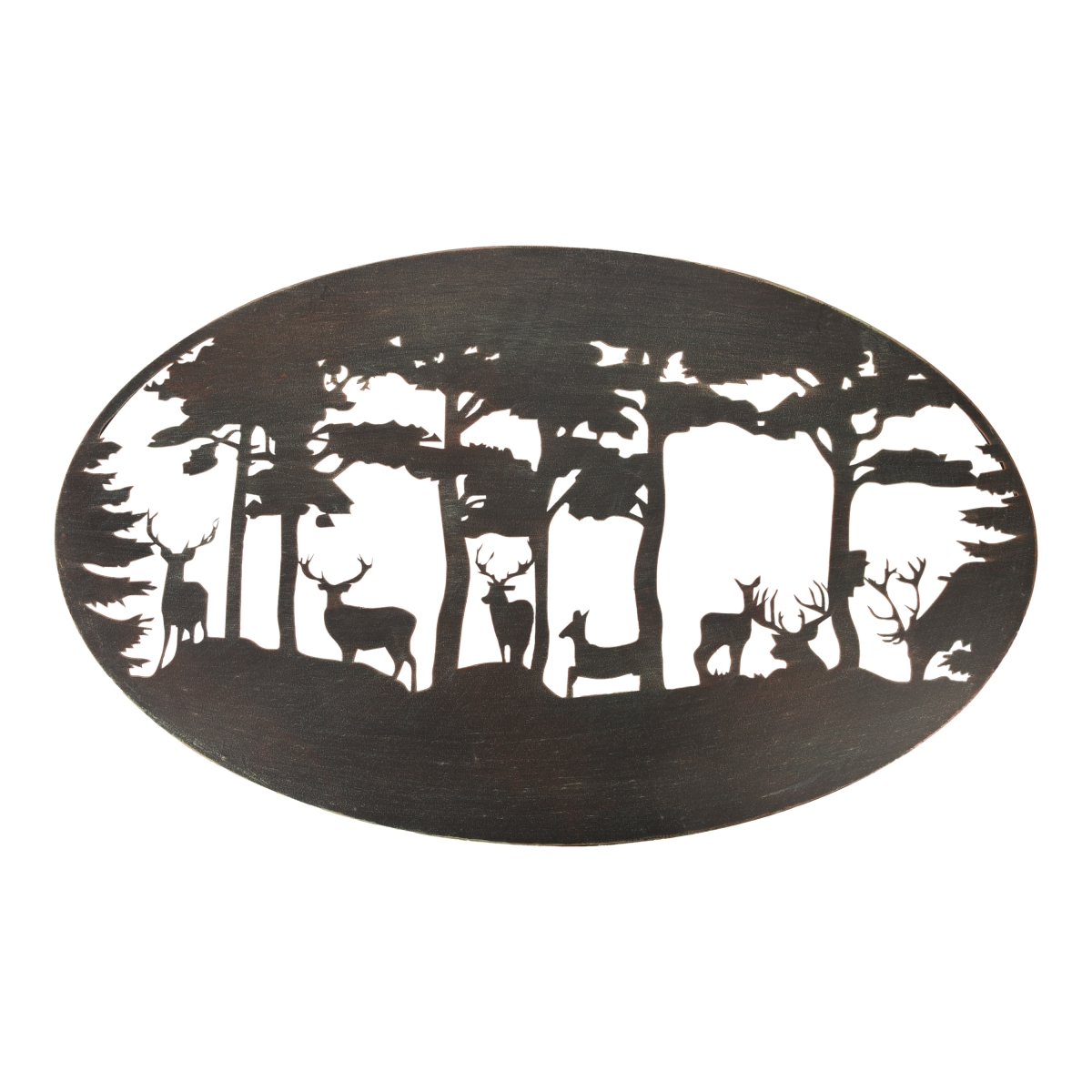 Oval Deer Wall Art, Black