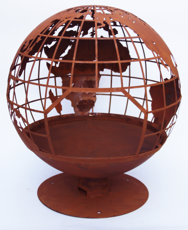 Earth Fire Sphere, Rust Finish - Extra Large