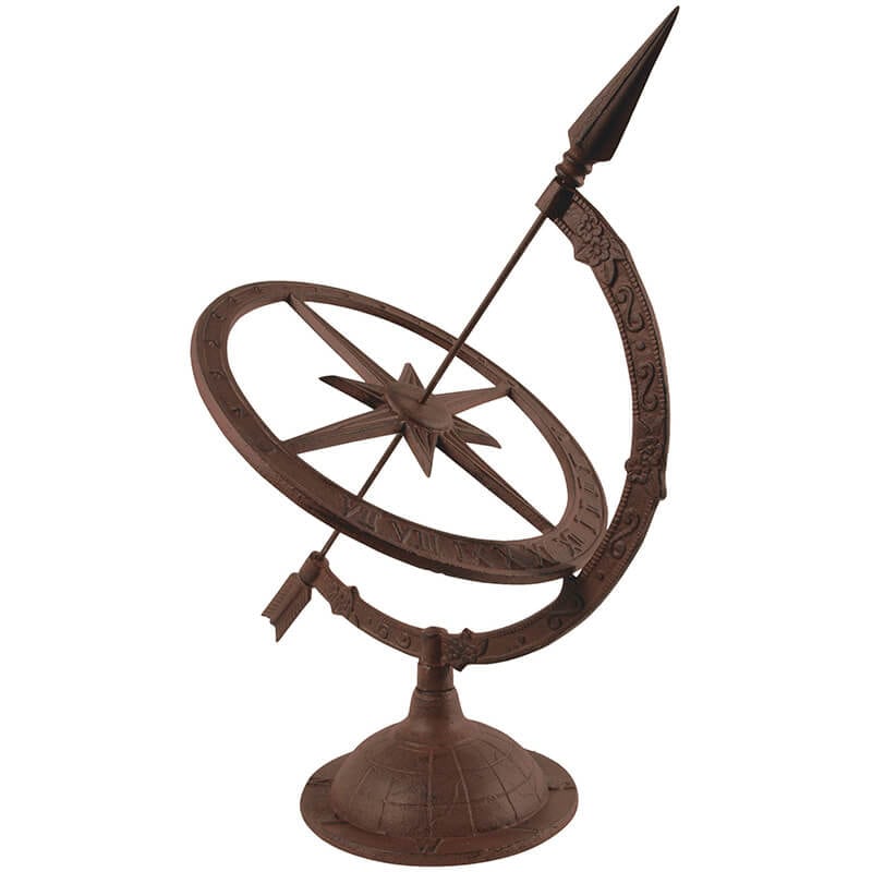 TH36 Cast Iron Antique Brown Sundial - Large