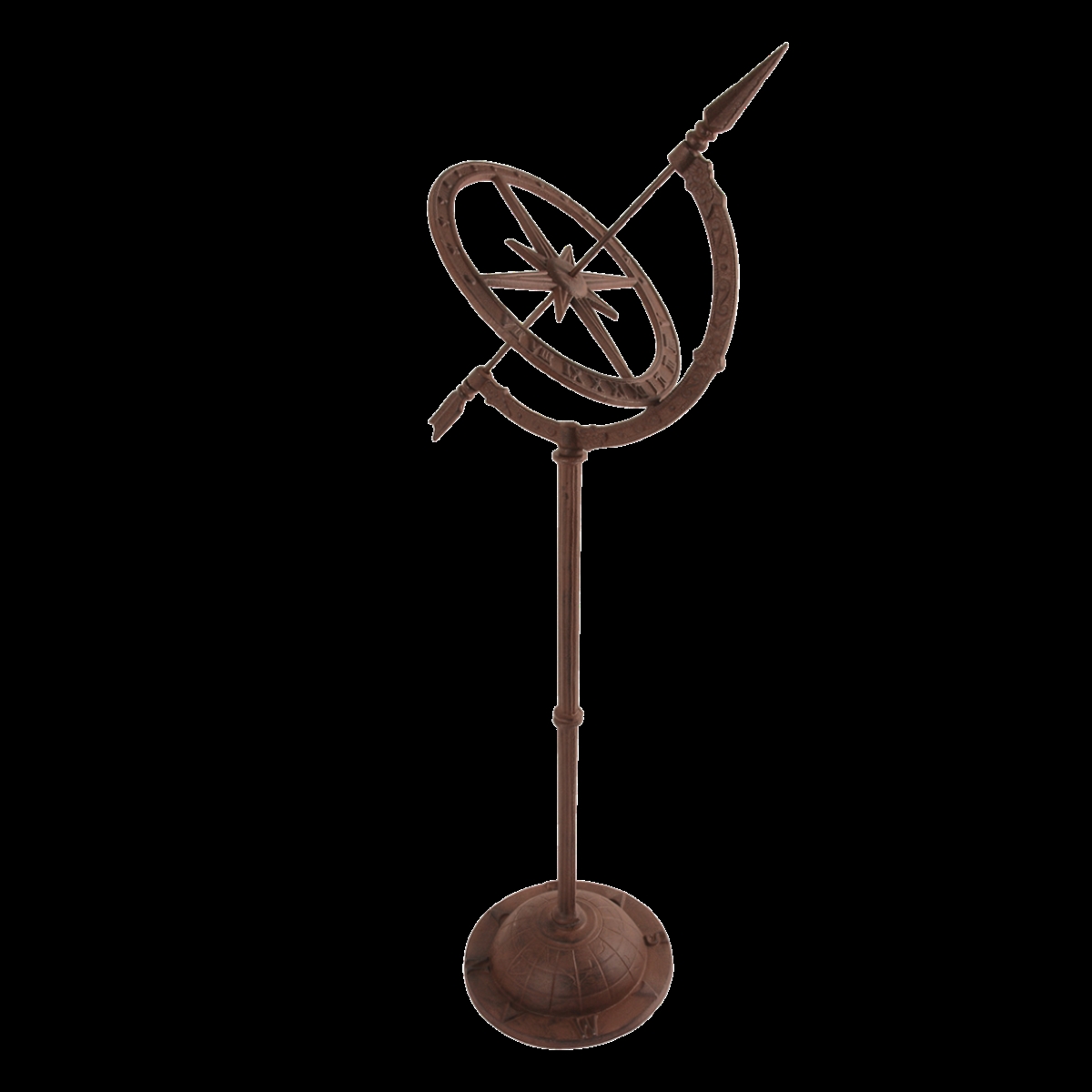 TH37 Cast Iron Antique Brown Sundial - Tall Foot