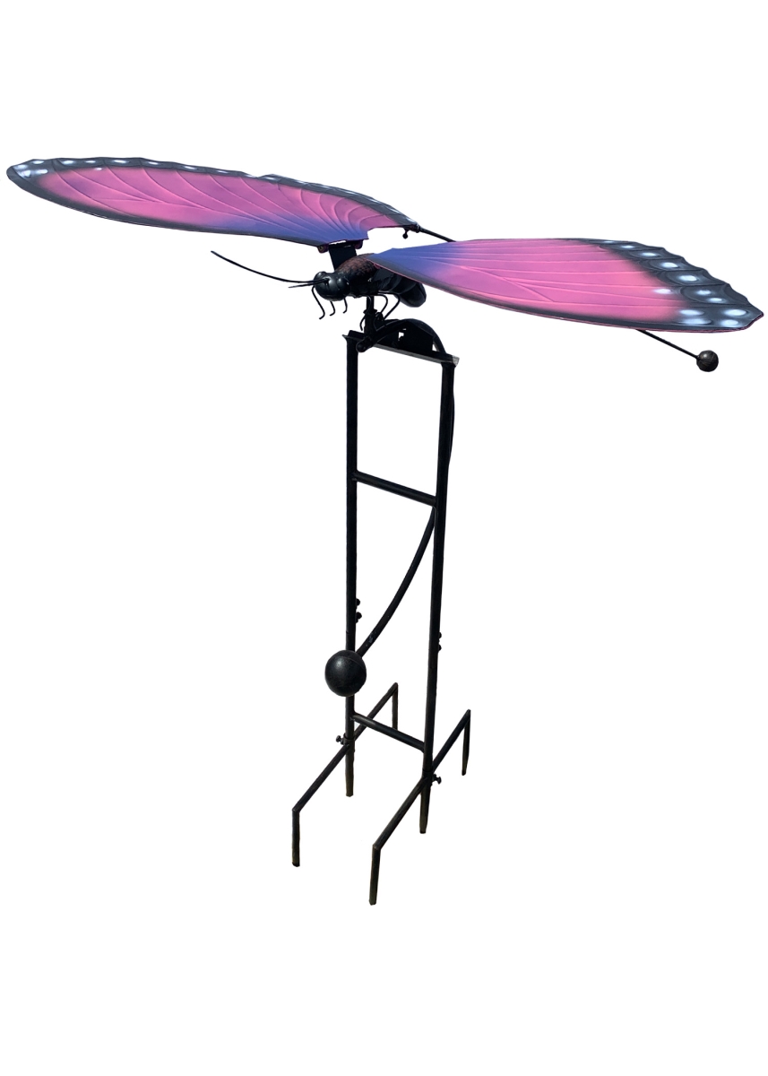 ZYCT824 Metal Butterfly Rocker Stake, Pink - Large
