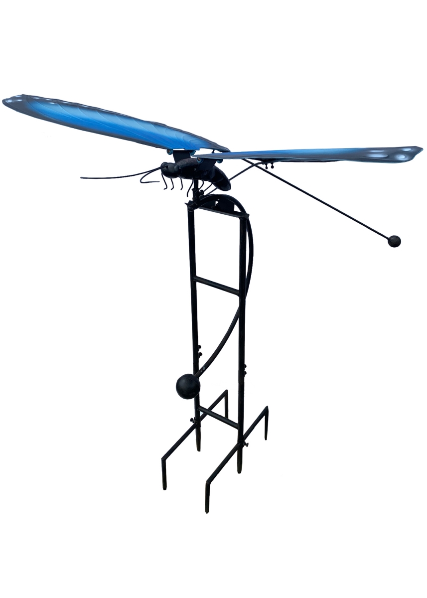 ZYCT825 Metal Butterfly Rocker Stake, Blue - Large