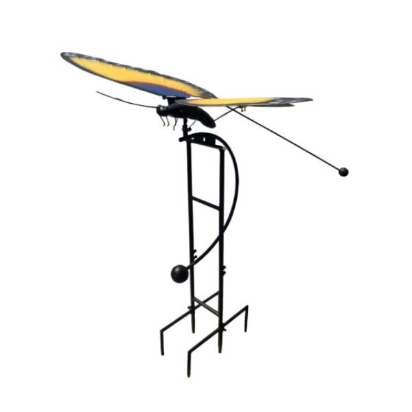 ZYCT826 Metal Butterfly Rocker Stake, Yellow - Large