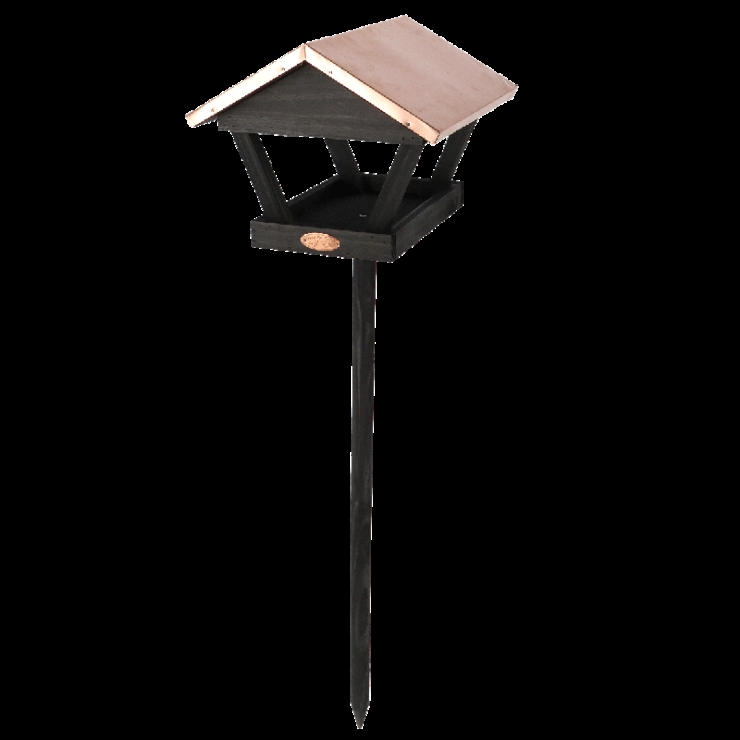 Picture of Esschert Design FB645 46.25 in. Bird Table on Pole&#44; Black & Copper