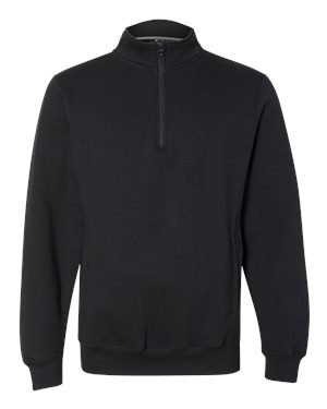Dri Power Quarter-Zip Cadet Collar Sweatshirt, Black - Small