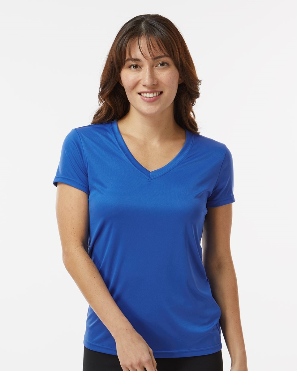 B12171252 Women Vera V-Neck T-Shirt, Bimini Blue - Extra Small -  Paragon