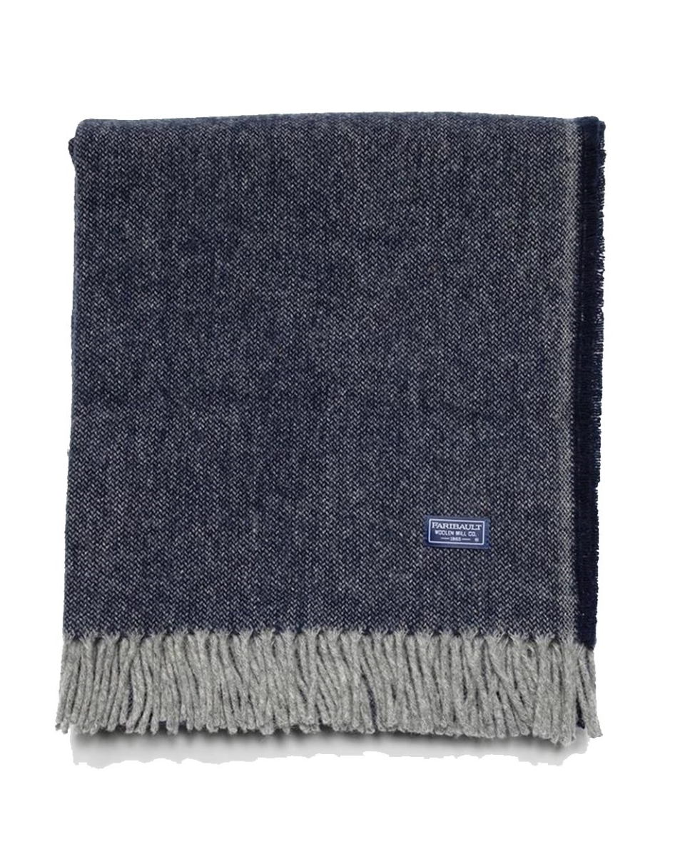 Picture of Faribault Woolen Mills B07466240 Ashby Twill Wool Throw&#44; Natural - One Size