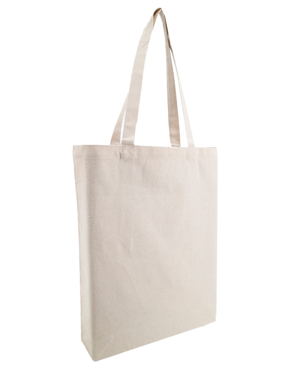 Picture of OAD B09166000 Midweight Recycled Gusseted Tote Bag&#44; White - One Size