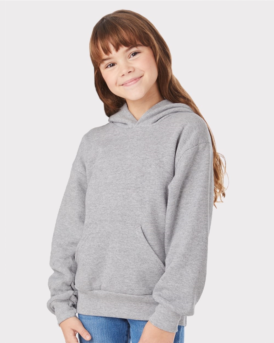 B32000573 Ecosmart Youth Hooded Sweatshirt, Smoke Grey - Small -  Hanes