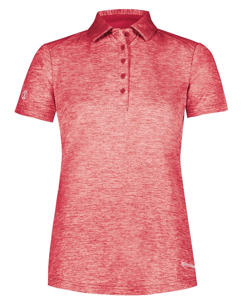 B31564645 Womens Electrify CoolCore Polo T-Shirt, Olive Heather - Large