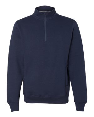 Dri Power Quarter-Zip Cadet Collar Sweatshirt, Navy - Medium