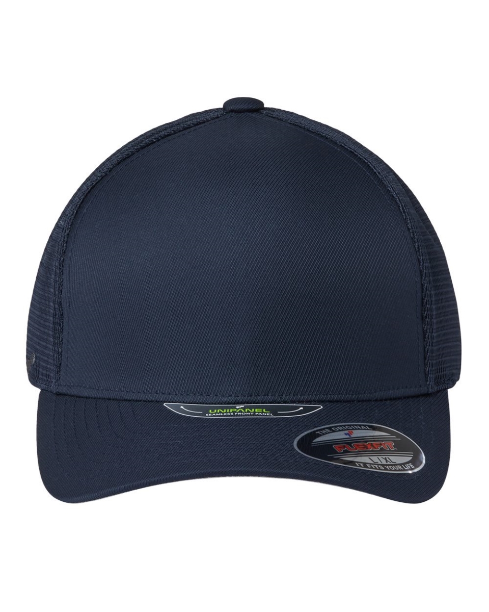 B51095513 Unipanel Trucker Cap, Melange Heather & Black - Small & Medium