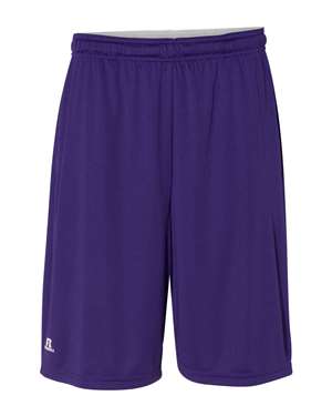 B62834678 10 in. Dri-Power Essential Shorts with Pockets, Purple - 3XL