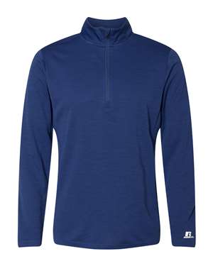 B63634758 Striated Quarter-Zip Pullover, Royal - 3XL