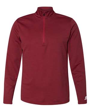 B63634703 Striated Quarter-Zip Pullover, True Red - Small