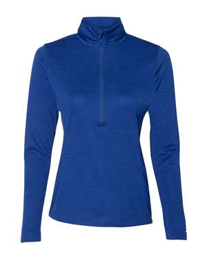Womens Striated Quarter-Zip Pullover, Royal - Medium