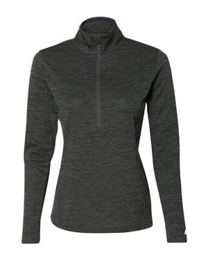 Womens Striated Quarter-Zip Pullover, Stealth - Medium