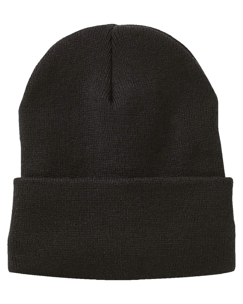 Picture of Sportsman B56895500 12 in. Jersey Lined Cuffed Beanie&#44; Black - One Size