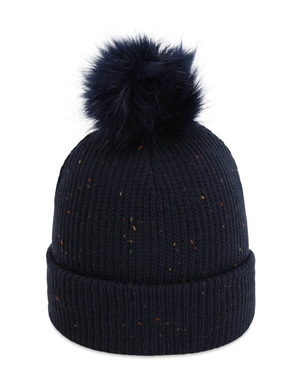 Picture of Imperial B12295650 The Montage Pom Cuffed Beanie&#44; Navy - One Size