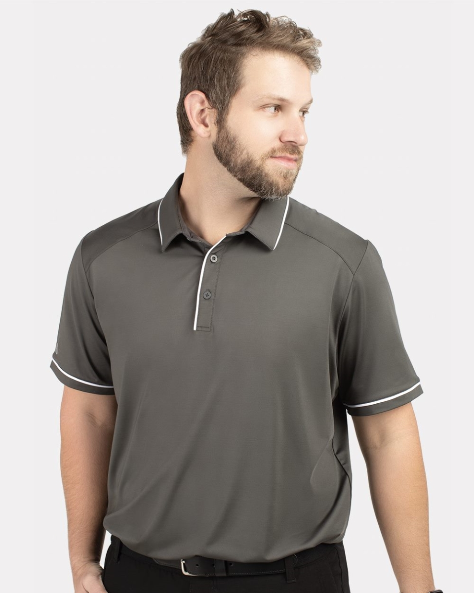 B31064005 CoolCore Polo Shirt, White & Black - Large