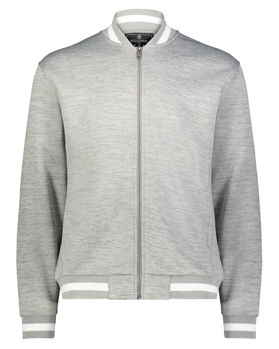 B24564003 Youth V-Street Full-Zip Jacket, White & Athletic Heather - Small