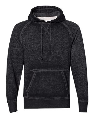 J. America B88128503 Vintage Zen Fleece Hooded Sweatshirt, Twisted Black - Small