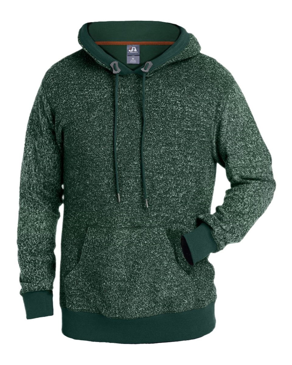J. America B09528536 Aspen Fleece Hooded Sweatshirt, Burgundy Speck - Extra Large