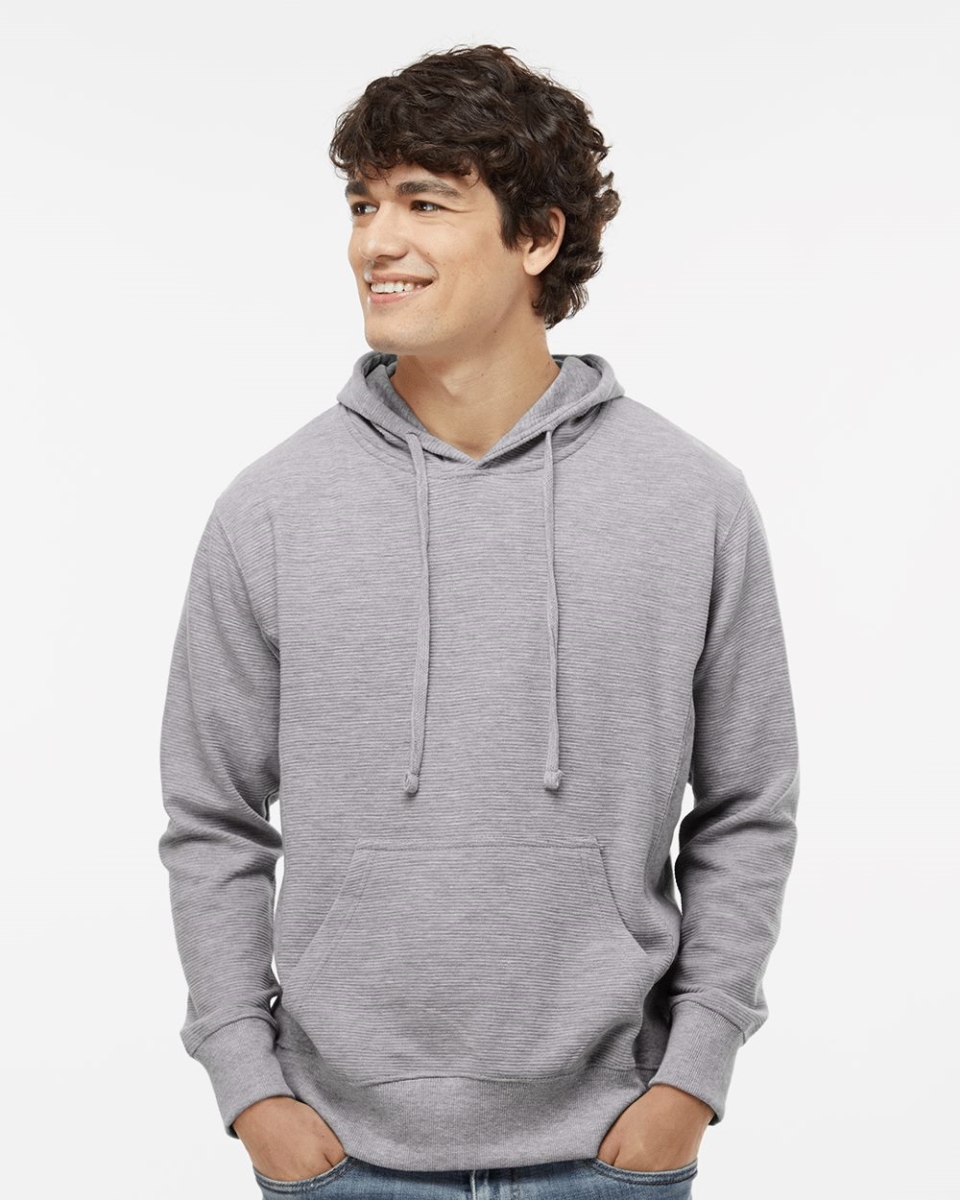 J. America B04528583 Ripple Fleece Hooded Sweatshirt, Oxford - Small